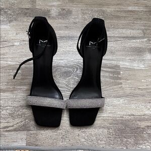 Marc Fisher Black and Silver Women's Heels